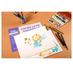 Lavis Aquarellpapier, Packung mit 24 Bogen, 50x65cm, 300g
