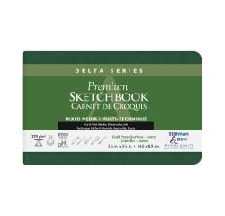 Delta Series, Skizzenbuch mit flexiblem Einband, Fadenbindung, 26 Blatt 14x8,9cm 270g - Elfenbein