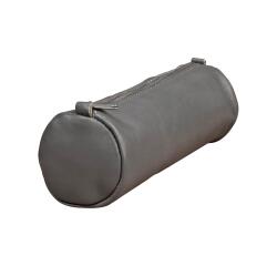 Leren etui Age Bag rond formaat 21xØ6 cm - Grijs