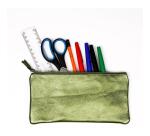 CUIRISÉ - Trousse plate 11x22 cm - Vert