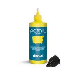 DARWI Glänzende Acrylfarbe, Flasche 80ml, Sonnengelb - Sonne|