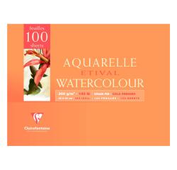 Etival Aquarellpapier feinkörnig, 2-seitig geleimter Block, 100 Blatt 300g, 30x40 cm