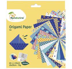 Origami Paper, Sea, 20x20cm, 60F, 70g - Multicolore