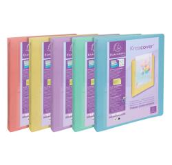 Mittelfestes Ringbuch aus PP, 4 Ringe 30mm, Rückenbreite 40mm, für DIN A4 Maxi, Kreacover Pastell - Farben sortiert