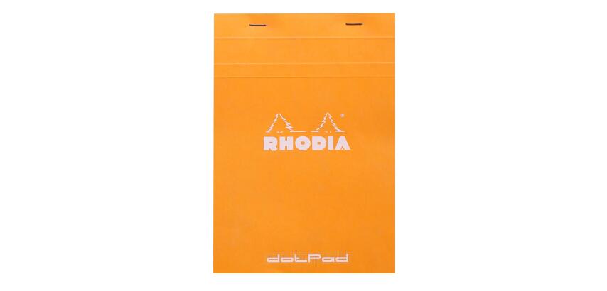 dotPad - bloc agrafé Rhodia N°16 14,8x21 cm dot 80 feuillets 80g - Orange