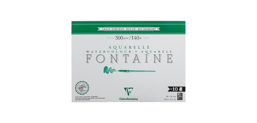 Fontaine bloc collé 1 côté 10F 26x36cm 300g grain torchon