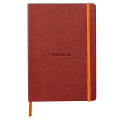 Rhodiarama softcover notitieboek A5, 80 blad gestippeld ivoorkleurig papier van 90g, sluiting met elastiek