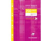 Copies doubles sous étui A4 200 pagesperforées petits carreaux