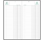 Agenda de bureau Banquier long Euro et cents 16 x 34 cm Journalier 2 volumes 2027 - Noir