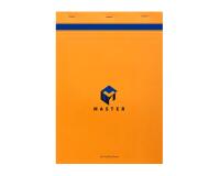 Bloc de bureau Master agrafé en-tête A4 100 feuilles petits carreaux 70 g - Orange