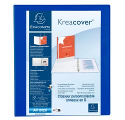 Carpeta Exacompta 4 anillas mixtas 30mm forrada 3 bolsos exteriores Krea Cover - A maxi