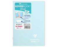Koverbook Blush cahier piqué A5 96 pages ligné couverture polypropylène opaque bicolore. - Bleu givré/Corail