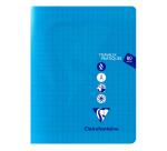 Cahier Travaux Pratiques piqué Mimesys 17x22cm 80 pages grands carreaux + uni couverture polypropylène Couleur aléatoire - Assortis