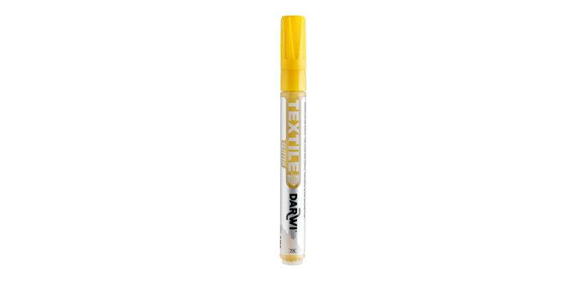 Darwi Glitter Textile Paint Marker - Fine Conical Tip 2mm - Yellow
