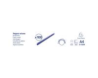 Boite 100 reliures spirales plastique 8mm - Noir