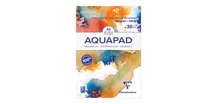 Watercolor Paper Block AQUAPAD, 300 g/m², A3