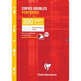 Copies doubles perforées-blanc A4 grands carreaux 300 pages