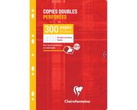 Copies doubles perforées-blanc A4 grands carreaux 300 pages