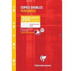 Copies doubles perforées-blanc A4 grands carreaux 300 pages