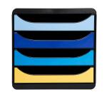 Schubladenbox Big Box Plus, 4 offene Schubladen, Bee Blue - Farben sortiert