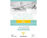Papier Calque bloc collé 50F A4 55g