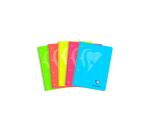 Mimesys NEON, schrift met spiraalbinding A4+ 120 uitscheurbare bladen met 4-gaatsperforatie, kleine ruitjes en kopkader, bladrand in 5 verschillende kleuren, polypropyleen omslag - Geassorteerde kleuren
