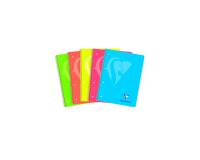 Cahier à spirale Mimesys NEON A4+ 240 pages détachables perforées 4 trous petits carreaux et cadre en-tête 5 couleurs de bandes couverture polypropylène - Assortis