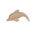 Kleines Pappmaché, braun, Delfin 15,5cm - Kraft