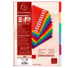 Intercalaires polypropylène opaque semi rigide 6 positions - A4 - Couleurs assorties
