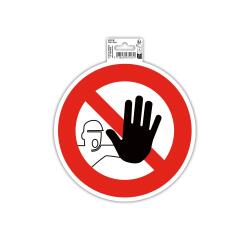 Panneau PP adhésif antidérapant Accès interdit 20 cm - Rouge