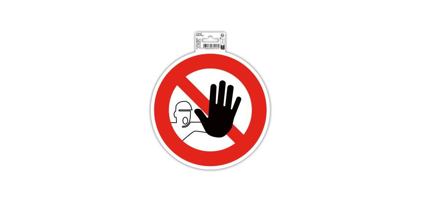 Panneau PP adhésif antidérapant Accès interdit 20 cm - Rouge