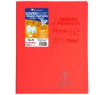 Cahier Travaux Pratiques piqué Koverbook 24x32cm 64 pages grands carreaux + uni 90 g couverture polypropylène transparent - Assortis