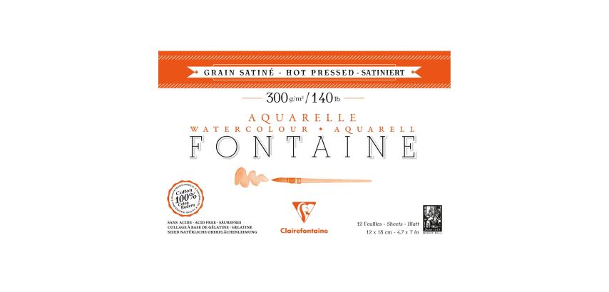 Fontaine Aquarel gesatineerd 12bl eenzijdig gelijmd 12x18cm 300g