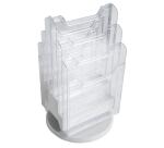 Distributeur de prospectus tourniquet de table 6 Compartiments A4 - Cristal