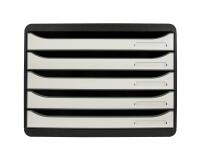 Module de classement Big Box Plus horizon 5 tiroirs Glossy - Blanc brillant