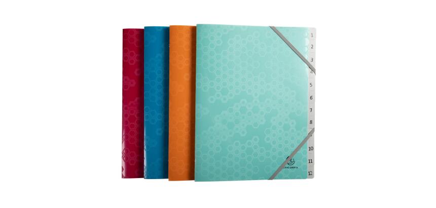 Clasificadores con 3 solapas Maïa - Tamaño: 25x32 cm para: A4 - Colores surtidos