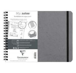 My.Notes Age Bag cahier reliure intégrale à marges détachables B5 paysage 120 pages détachables DOT + cadre en-tête - Gris