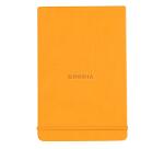 Rhodiarama Webnotepad 9x14 cm, mit festem Einband, 96 Blatt liniert, mikroperforiert, Papier elfenbein 90g, mit Gummizugverschluss - Orange