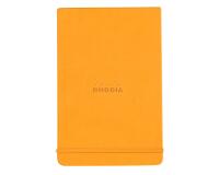 Rhodiarama Webnotepad rembordé rigide 9x14 cm 192 pages ligné microperforé papier ivoire 90g fermeture élastique - Orange