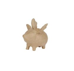 Tirelire cochon volant 15,5x11x14cm - Kraft