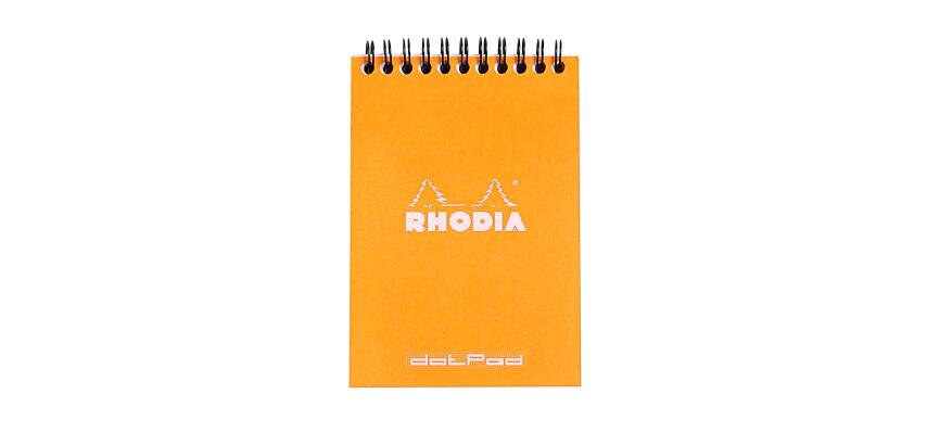 Bloc reliure intégrale Rhodia Classic 10,5x14,8 cm 80 feuillets dot microperforé 80g - Orange