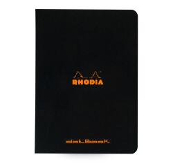 Cahier piqué Rhodia Classic 14,8x21 cm 96 pages dot non détachables 80g - Noir