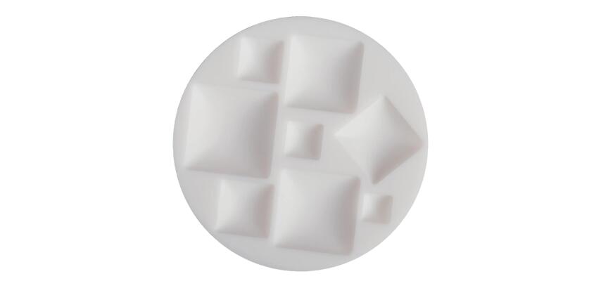 Cernit moule en silicone ø 7 cm Cabochons carrés - Blanc
