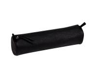 CUIR NOIR VIEILLI Trousse ronde Ø5,5x22 cm. - Noir