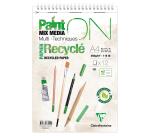 Clairefontaine Paint'ON Recycled Micro-Perforated Spiral Block - A4+ - 12 Sheets - 250gsm