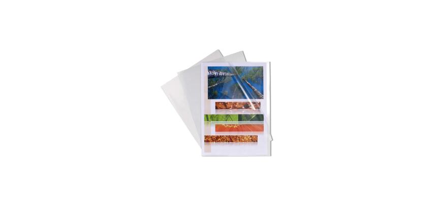 Sachet de 10 pochettes coin polypropylène rigide haute résistance 20/100e - A3 vertical - Cristal