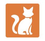 Set de 6 pochoirs enfants, Chats - Orange