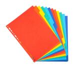 Register aus Recyclingkarton 220g, 12 Taben, DIN A4 - Farben sortiert