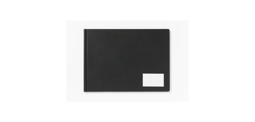 Portalistino Goldline PVC, 24 buste liscio - A3 in orizzontale - Nero