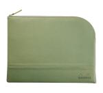 Rhodiarama pochette zippée en simili cuir - taille L (21x28 cm) - Sauge